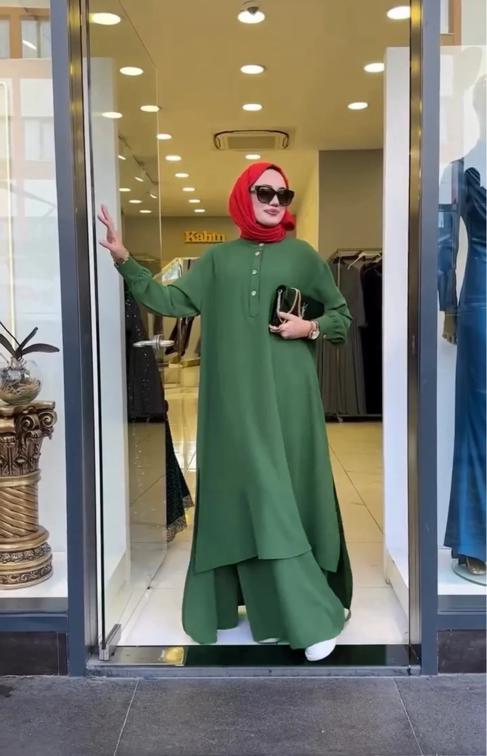 Women's Long Shirt & Loose Trouser Set CT600