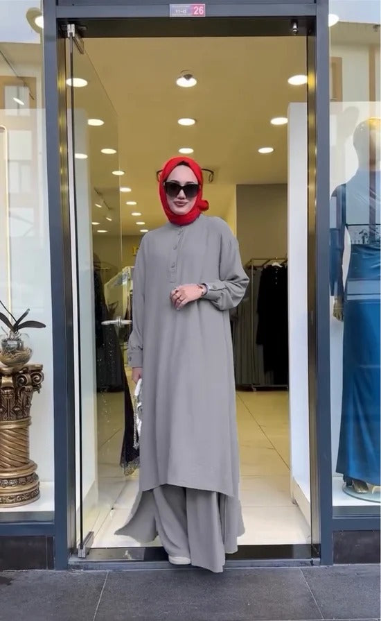 Women's Long Shirt & Loose Trouser Set CT600