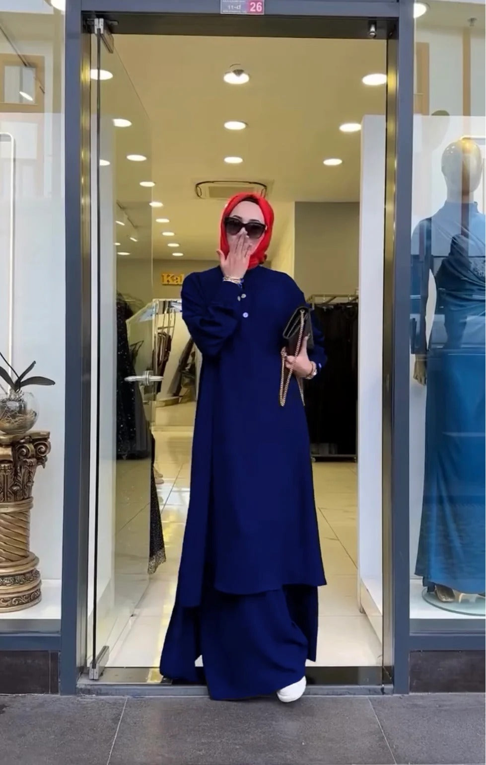 Women's Long Shirt & Loose Trouser Set CT600
