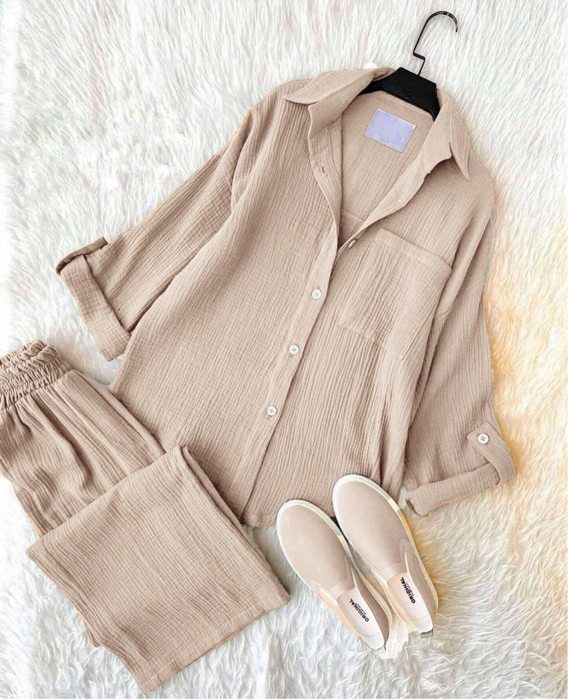 Women's Linen Shirt & Trouser Set