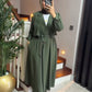 Women's Coat Style Long Shirt & Trouser Set